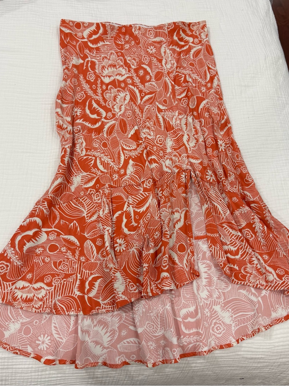 Anthropologie Flounced Midi Skirt
